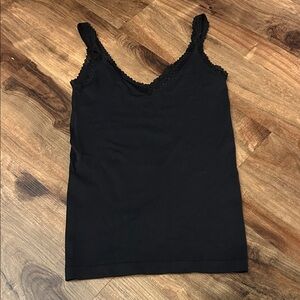 Black Shapewear Tanktop with Lace Trim